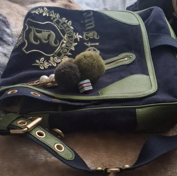 Juicy Couture Green and Navy Shoulder Bag - Picture 9 of 10